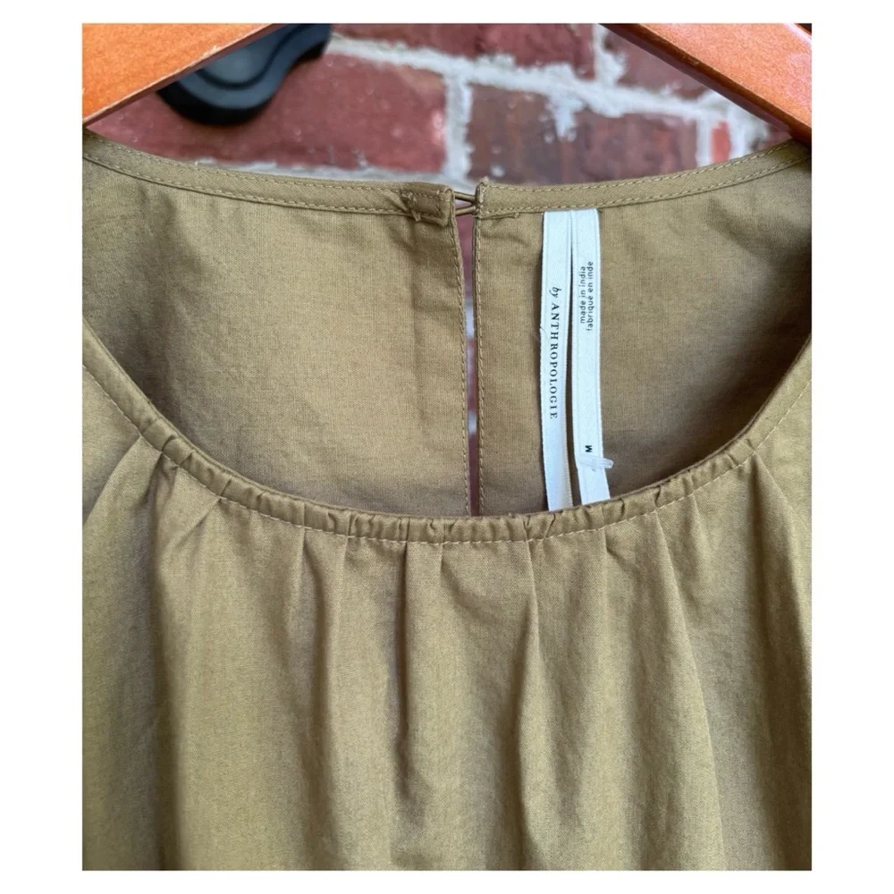 NWOT Anthropologie Appliqué Top in Olive  Size Medium_6
